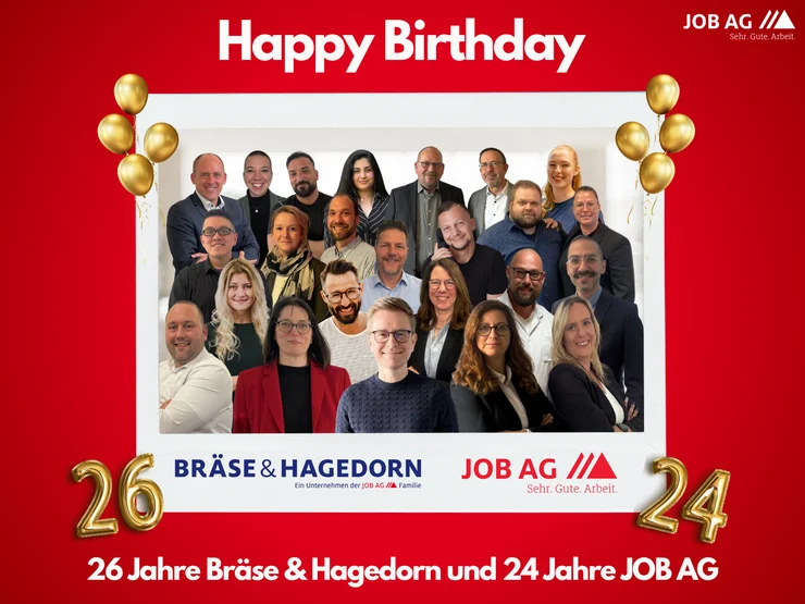 Geburtstagsmonat Juli – 24 Jahre JOB AG und 26 Jahre Bräse & Hagedorn